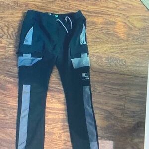 Men's Black and Gray Cargo Pants
